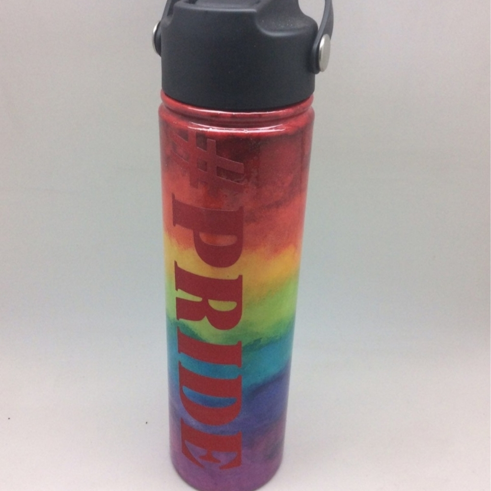 HYDRAFLOW 25oz. HYBRID Rainbow Watercolor #PRIDE Thermos/Water Bottle/Tu…